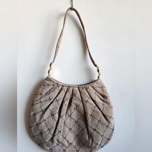 Wilson's Leather Maxima Suede "M" Monogrammed mini bag/clutch/shoulder bag